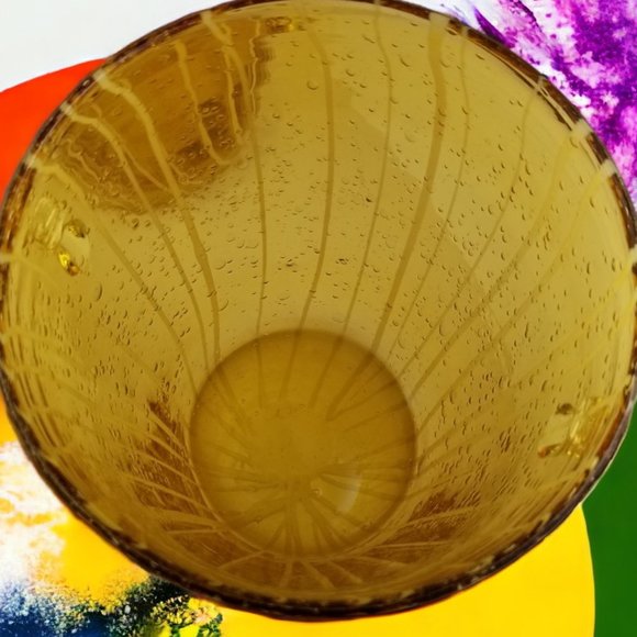 Murano Italian Ice Bin Venini for Disaronno, Handblown Art Glass, Amber & White - Picture 10 of 12